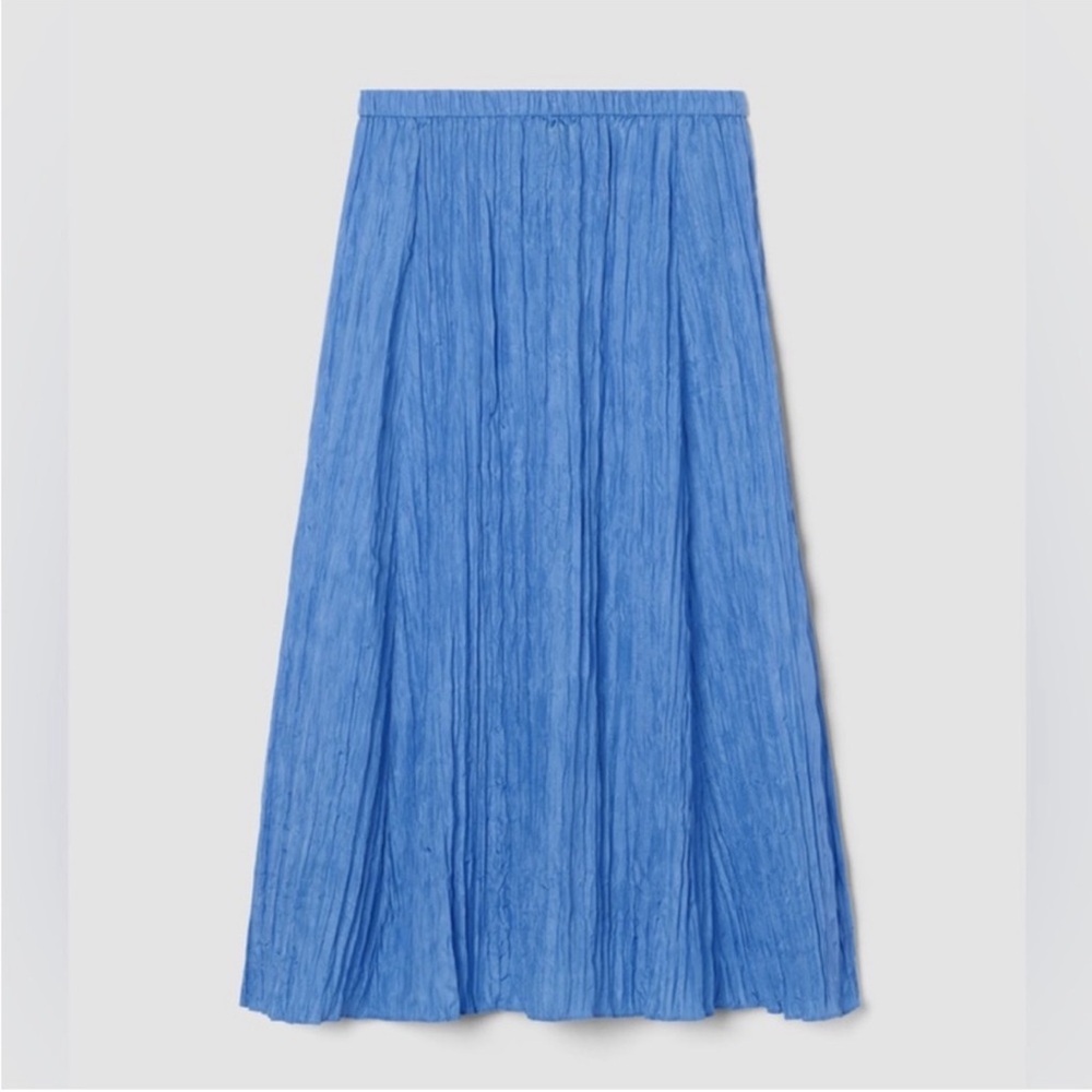 NWT Eileen Fisher Crushed Silk Maxi Skirt - Picture 2 of 7